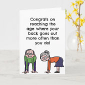 誕生日おもしろいカードの古い時代 カード (黄色い花)