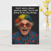 誕生日おもしろいカードの古い時代 カード (黄色い花)