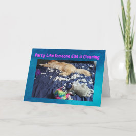 誕生日おもしろいカードの犬が大混乱に カード