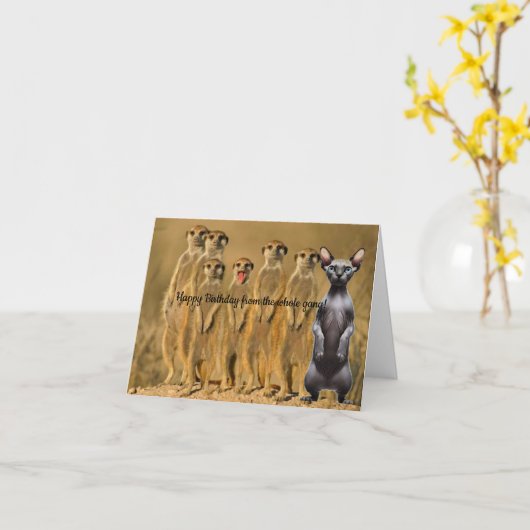 誕生日おもしろいカードの集団 カード (黄色い花)