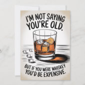 誕生日おもしろいカードパパグランドパウィスキーパパ 招待状 (正面)