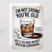 誕生日おもしろいカードパパグランドパウィスキーパパ 招待状 (正面/裏面)