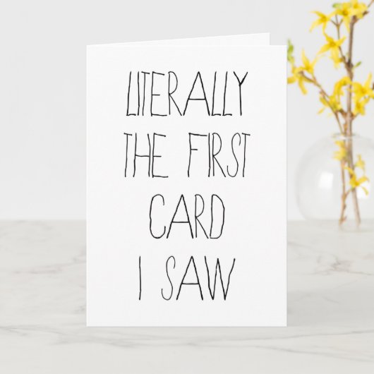 誕生日おもしろいカード文字通り私が見た最初のカード カード (黄色い花)