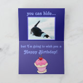 誕生日おもしろいカード(のランニングBasset & Cupkake付き) カード (内部)