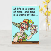 誕生日おもしろいカード カード (黄色い花)