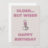 誕生日おもしろいカード – 古いが賢い シーズンカード (正面/裏面)