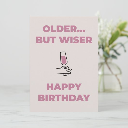 誕生日おもしろいカード – 古いが賢い シーズンカード (スタンド正面)