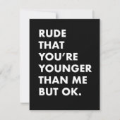 誕生日おもしろいカード – 私より年下 シーズンカード (正面)