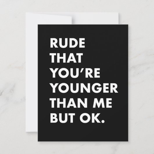 誕生日おもしろいカード – 私より年下 シーズンカード (正面)