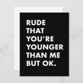 誕生日おもしろいカード – 私より年下 シーズンカード (正面/裏面)