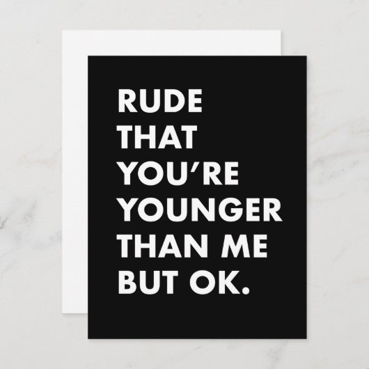 誕生日おもしろいカード – 私より年下 シーズンカード (正面/裏面)