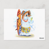 誕生日おもしろいカード(雪だるまサーファー付) ポストカード (裏面)