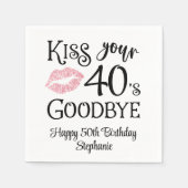 誕生日おもしろいキスあなたの10年別れカスタム スタンダードカクテルナプキン (正面)