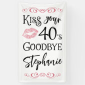 誕生日おもしろいキスあなたの10年別れカスタム 横断幕 (縦)