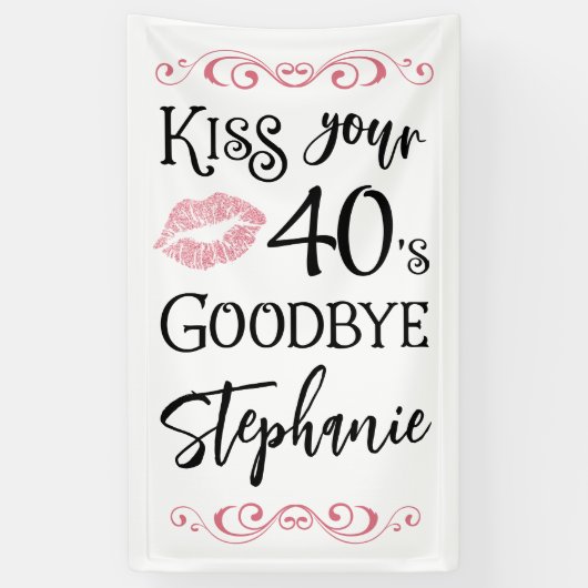 誕生日おもしろいキスあなたの10年別れカスタム 横断幕 (縦)