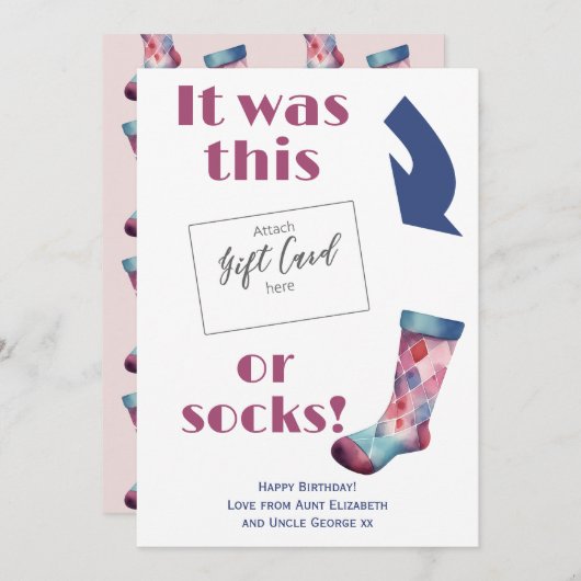誕生日おもしろいギフトカード伝票所持者 (正面/裏面)