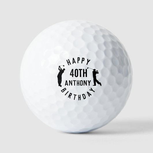 誕生日おもしろいゴルファー第40回ハッピーパパゴルフボール ゴルフボール (正面)
