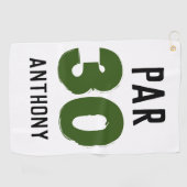 誕生日おもしろいゴルファー30世ハッピーソン・パー ゴルフタオル (横)