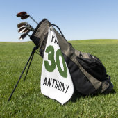 誕生日おもしろいゴルファー30世ハッピーソン・パー ゴルフタオル (グリーン)