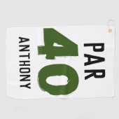 誕生日おもしろいゴルファー40世ハッピーソン・パー ゴルフタオル (横)