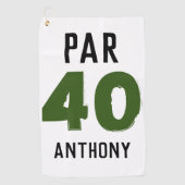 誕生日おもしろいゴルファー40世ハッピーソン・パー ゴルフタオル (正面)