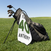 誕生日おもしろいゴルファー40世ハッピーソン・パー ゴルフタオル (グリーン)