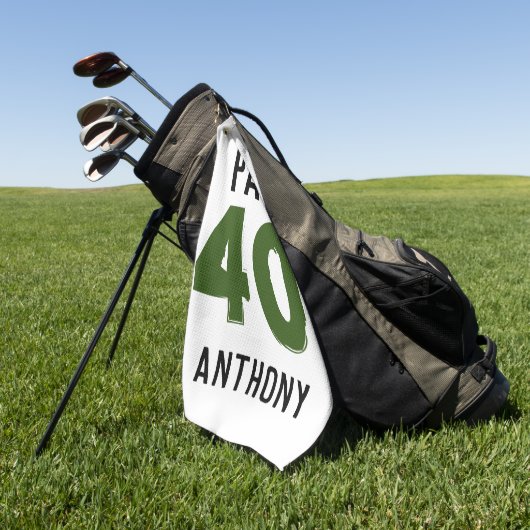 誕生日おもしろいゴルファー40世ハッピーソン・パー ゴルフタオル (グリーン)