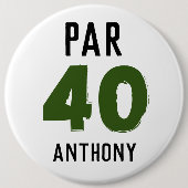 誕生日おもしろいゴルファー40thハッピーパパパー 缶バッジ (正面)