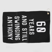 誕生日おもしろいゴルファー60thハッピーパパパー ゴルフタオル (横)