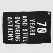 誕生日おもしろいゴルファー70thハッピーパパパー ゴルフタオル (横)