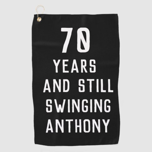 誕生日おもしろいゴルファー70thハッピーパパパー ゴルフタオル (正面)