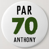 誕生日おもしろいゴルファー70thハッピーパパパー 缶バッジ (正面)