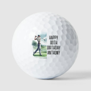 誕生日おもしろいゴルファー80thハッピーパパゴルフボール ゴルフボール
