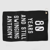 誕生日おもしろいゴルファー80thハッピーパパパー ゴルフタオル (横)