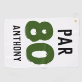 誕生日おもしろいゴルファー80thハッピーパパパー ゴルフタオル (横)