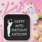 誕生日おもしろいゴルファー80thハッピーパパパー ペーパープレート (パーティー)