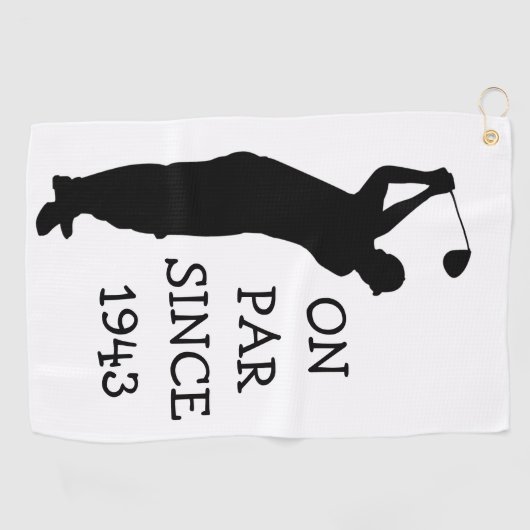 誕生日おもしろいゴルファー80thハッピーパパパー・ユーモア ゴルフタオル (横)