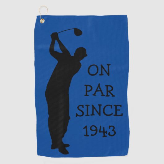 誕生日おもしろいゴルファー80thハッピーパパパー・ユーモア ゴルフタオル (正面)