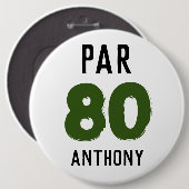 誕生日おもしろいゴルファー80thハッピーパパパー 缶バッジ (正面&裏面)