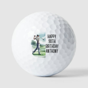誕生日おもしろいゴルファー90thハッピーパパゴルフボール ゴルフボール