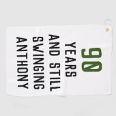 誕生日おもしろいゴルファー90thハッピーパパパー ゴルフタオル (横)