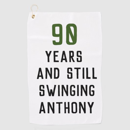 誕生日おもしろいゴルファー90thハッピーパパパー ゴルフタオル (正面)