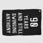 誕生日おもしろいゴルファー90thハッピーパパパー ゴルフタオル (横)