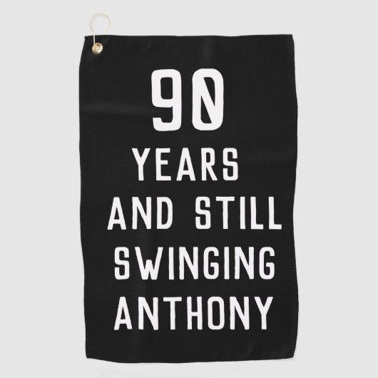 誕生日おもしろいゴルファー90thハッピーパパパー ゴルフタオル (正面)