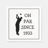 誕生日おもしろいゴルファー90thハッピーパパパー スタンダードカクテルナプキン (正面)