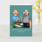 誕生日おもしろいゴルフユーモアカード カード (黄色い花)