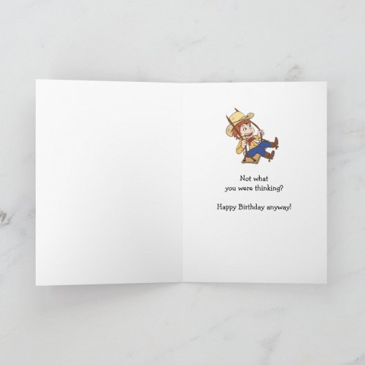 誕生日おもしろいスウィングカウボーイマンガ カード (内部)