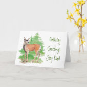 誕生日おもしろいステップパパ、誰か鹿に私のハート カード (黄色い花)
