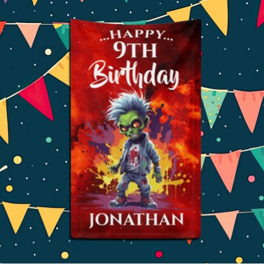 誕生日おもしろいゾンビボーイ 横断幕