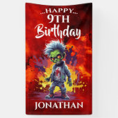 誕生日おもしろいゾンビボーイ 横断幕 (縦)